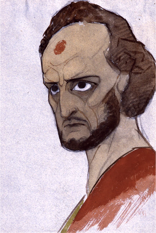 «Каин». Эскиз грима Каина. Художник Н.А. Андреев